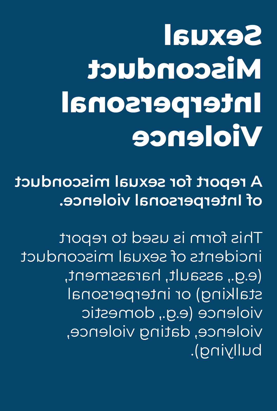 Link to Sexual Misconduct/Interpersonal Violence Form